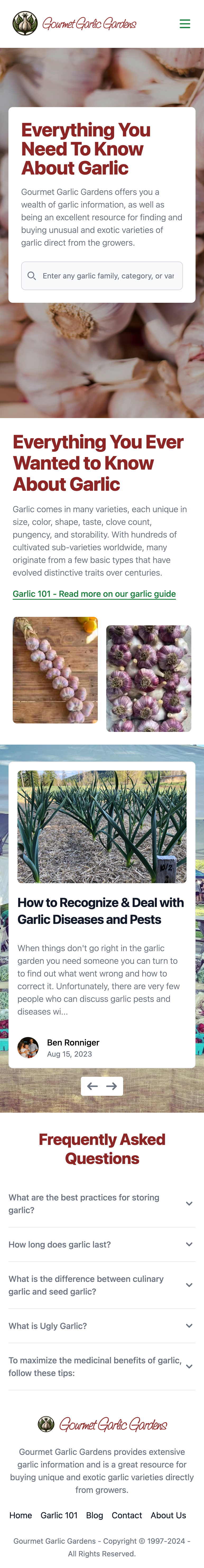 Gourmet Garlic Gardens website
